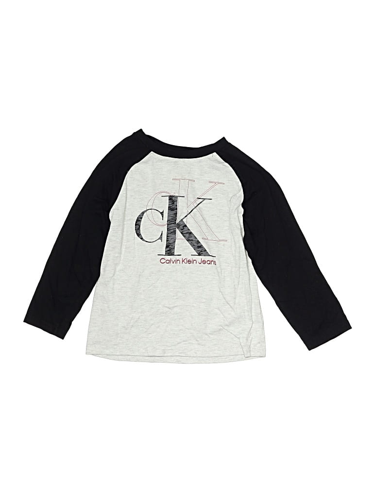 Pre-owned Calvin Klein Jeans Est.1978 Kids' Calvin Klein Jeans 3/4 Sleeve T-shirt In Gray