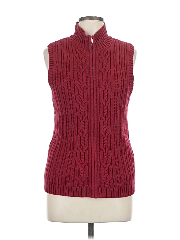 Pre-owned Liz Claiborne Sweater Vest In Burgundy