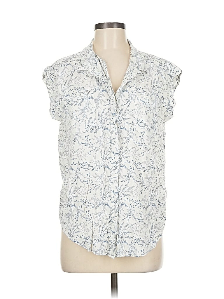 Pre-owned Jachs Girlfriend Sleeveless Button Down Shirt In White