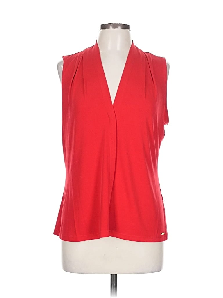 Pre-owned Calvin Klein Sleeveless Blouse In Red