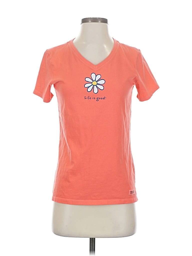 Pre-owned Life Is Good Short Sleeve T-shirt In Orange