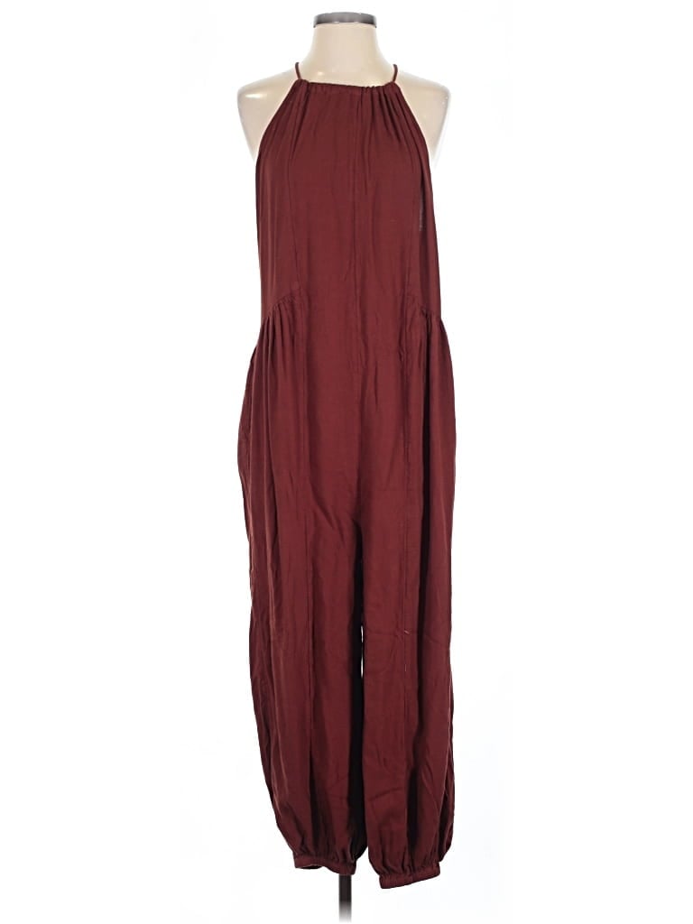 Pre-owned Free People Jumpsuit In Burgundy