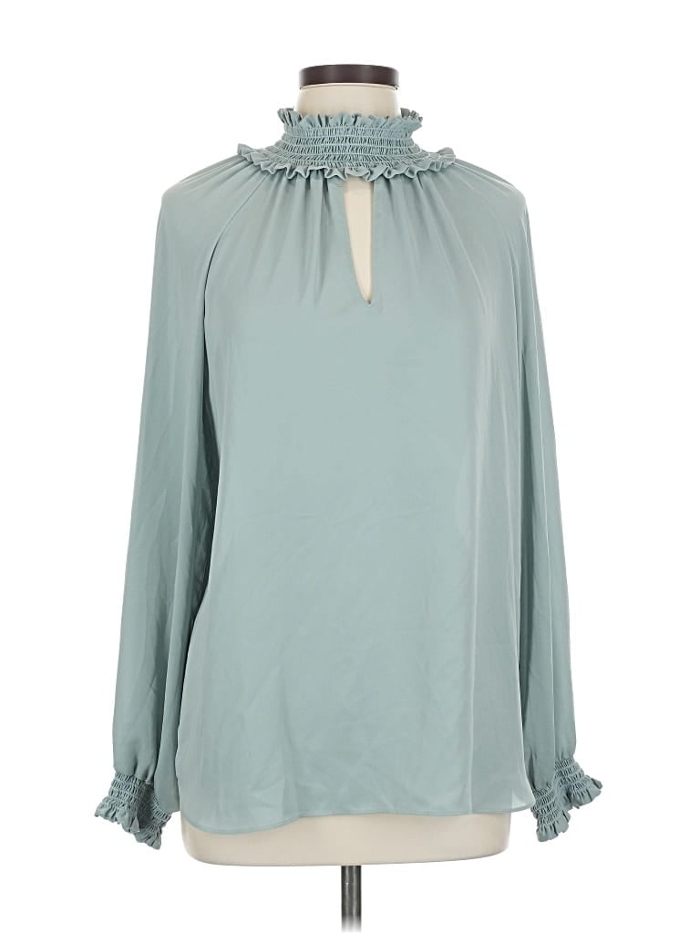 Pre-owned Amanda Uprichard Long Sleeve Blouse In Blue