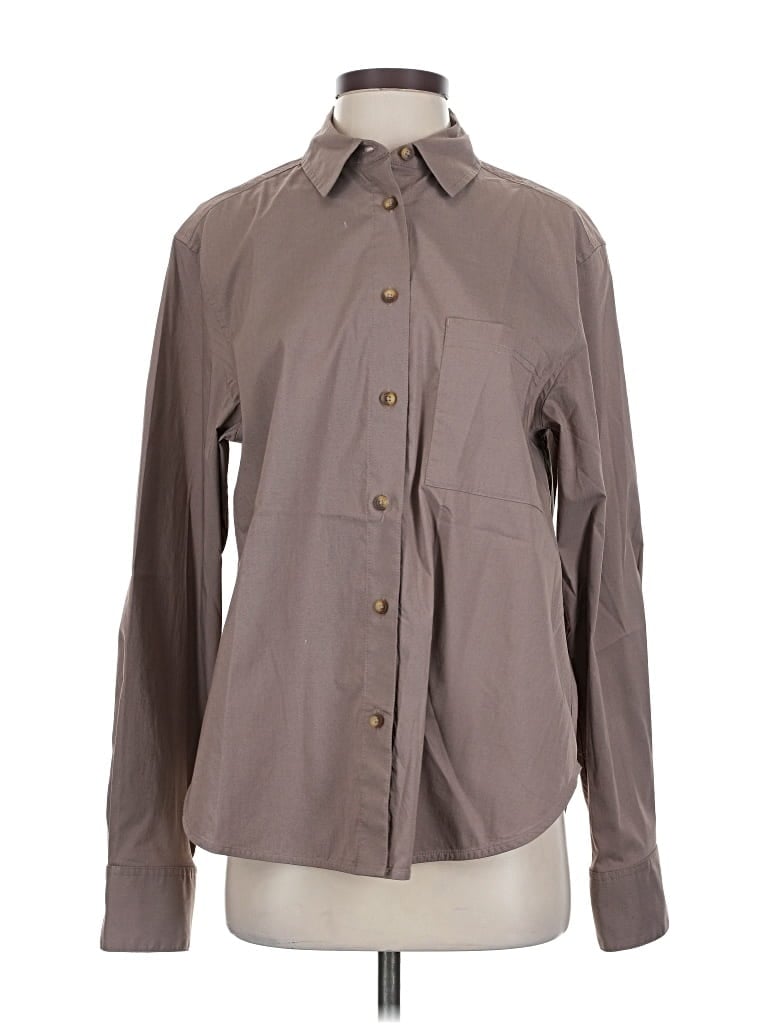 Pre-owned Lululemon Athletica Long Sleeve Button Down Shirt In Brown