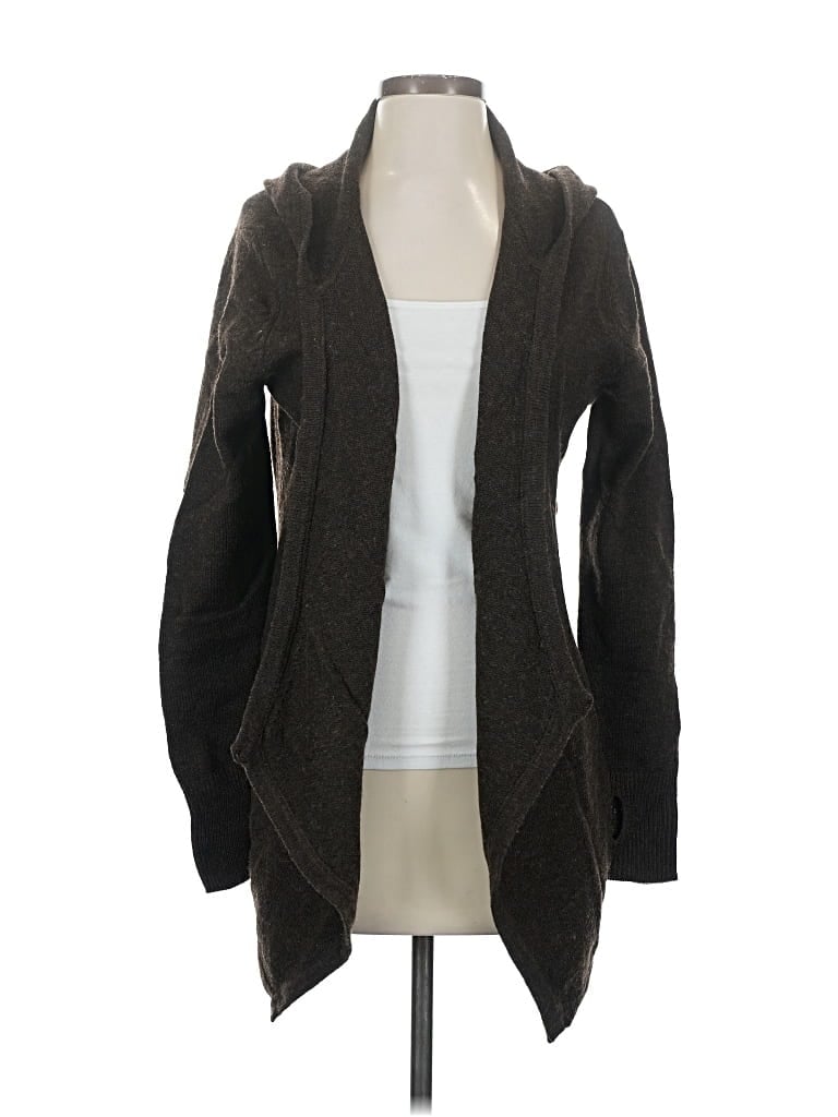 Pre-owned Betabrand Wool Cardigan Sweater In Brown