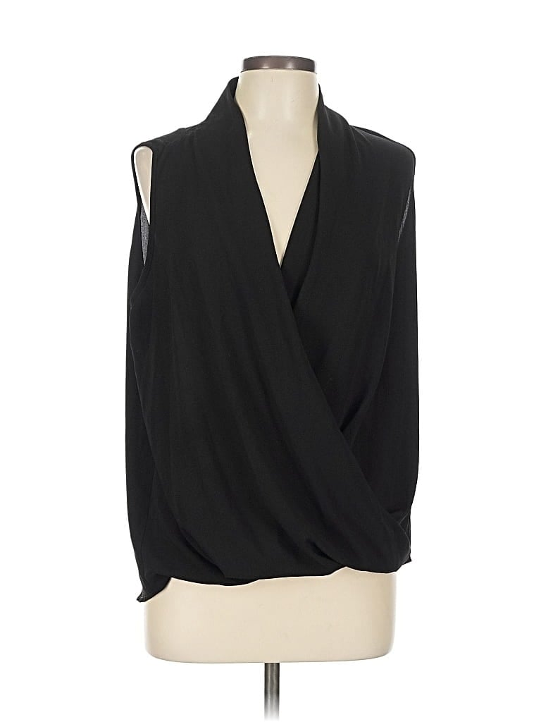 Pre-owned Very J Tank Top Black Cold Shoulder Neckline Tops