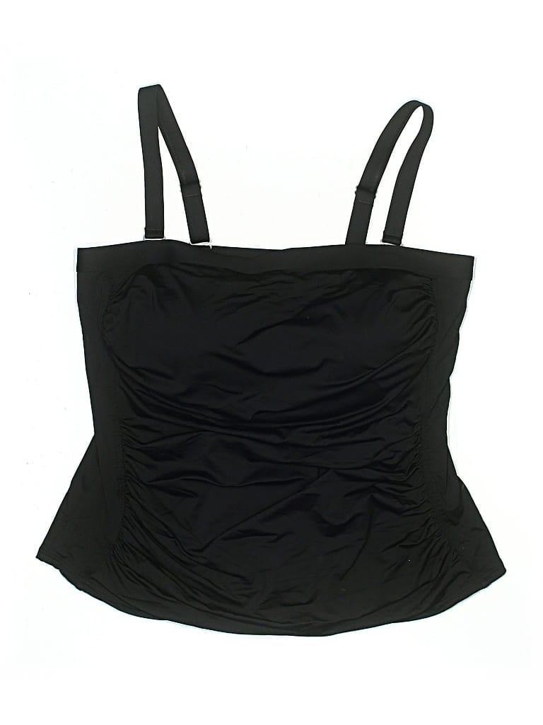 Pre-owned Lands' End Swimsuit Top Black Swimwear