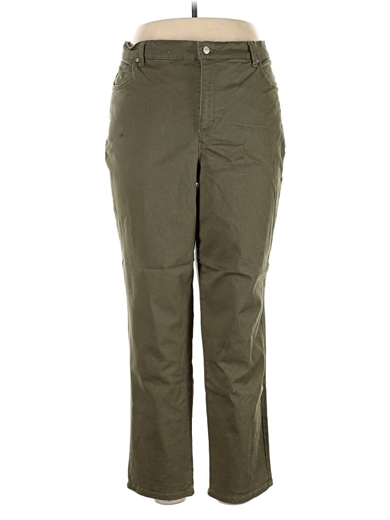 Pre-owned Gloria Vanderbilt Khaki Pant In Green