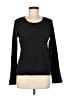 Talbots 100% Cotton Black Long Sleeve Top Size M - photo 1