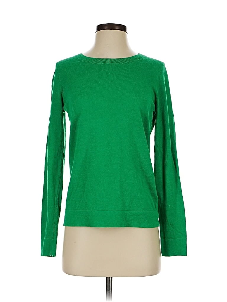 Pre-owned J.crew Factory Store Long Sleeve Top Green Boatneck Tops