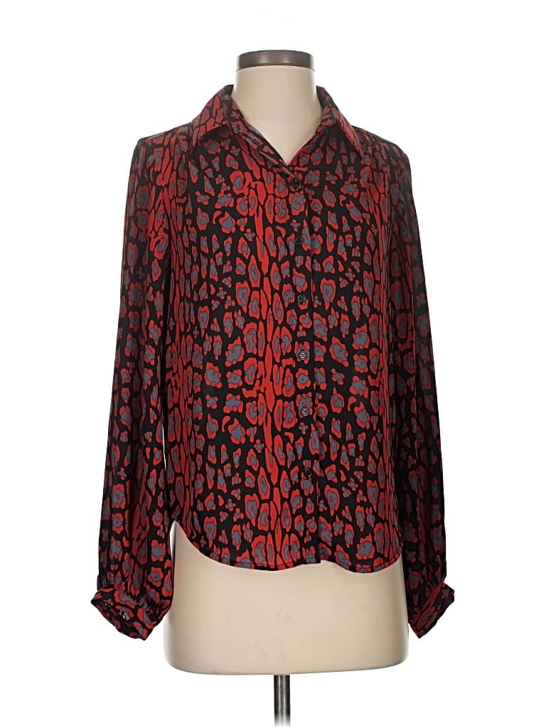 Pre-owned Bardot Long Sleeve Blouse In Red