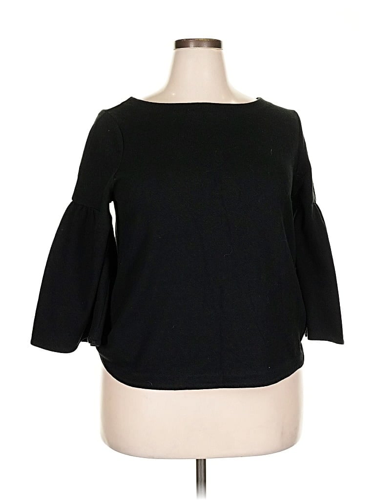 Pre-owned A New Day 3/4 Sleeve Top Black Boatneck Tops