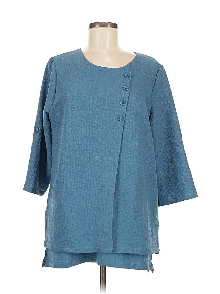 Pre-owned Serengeti 3/4 Sleeve Blouse In Blue