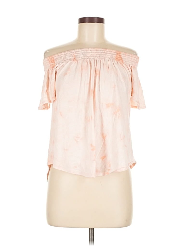 Pre-owned Express Short Sleeve Blouse In Pink