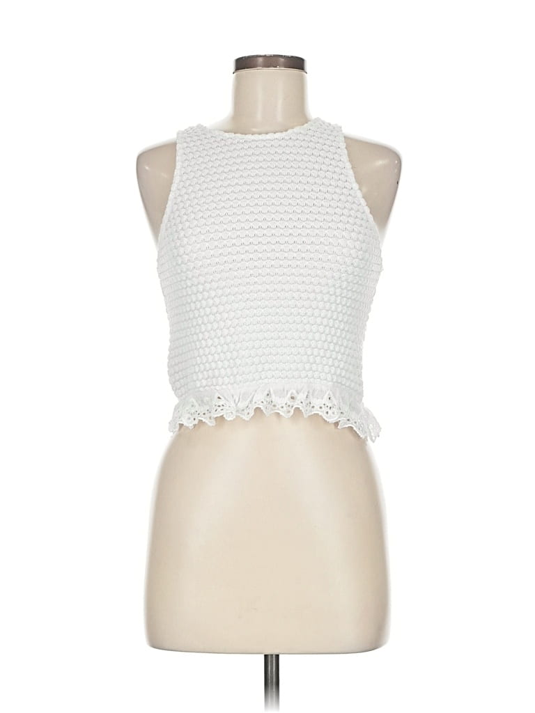Pre-owned Zara Tank Top White Halter Neckline Tops