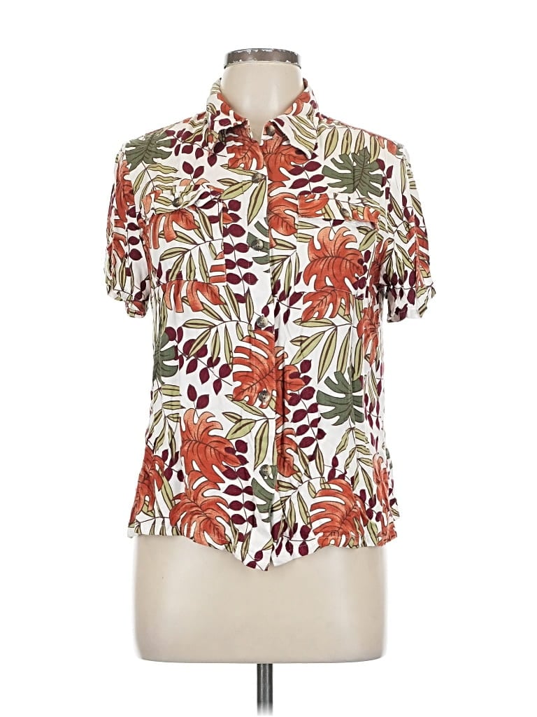 Pre-owned White Stag Short Sleeve Blouse In Red