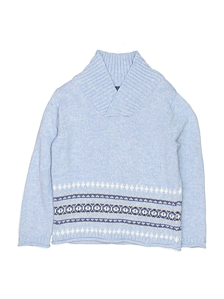 Pre-owned The Little White Company Kids' Pullover Sweater In Blue