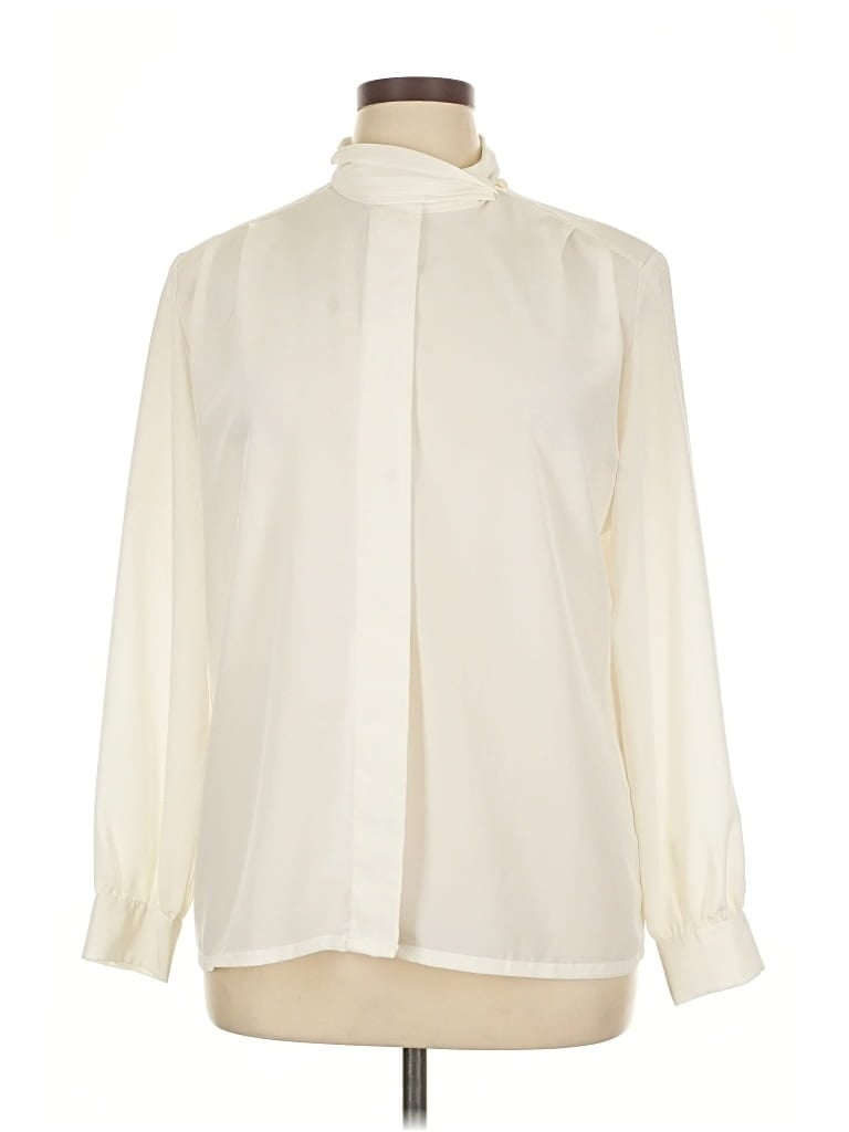 Pre-owned Pendleton Long Sleeve Blouse In White