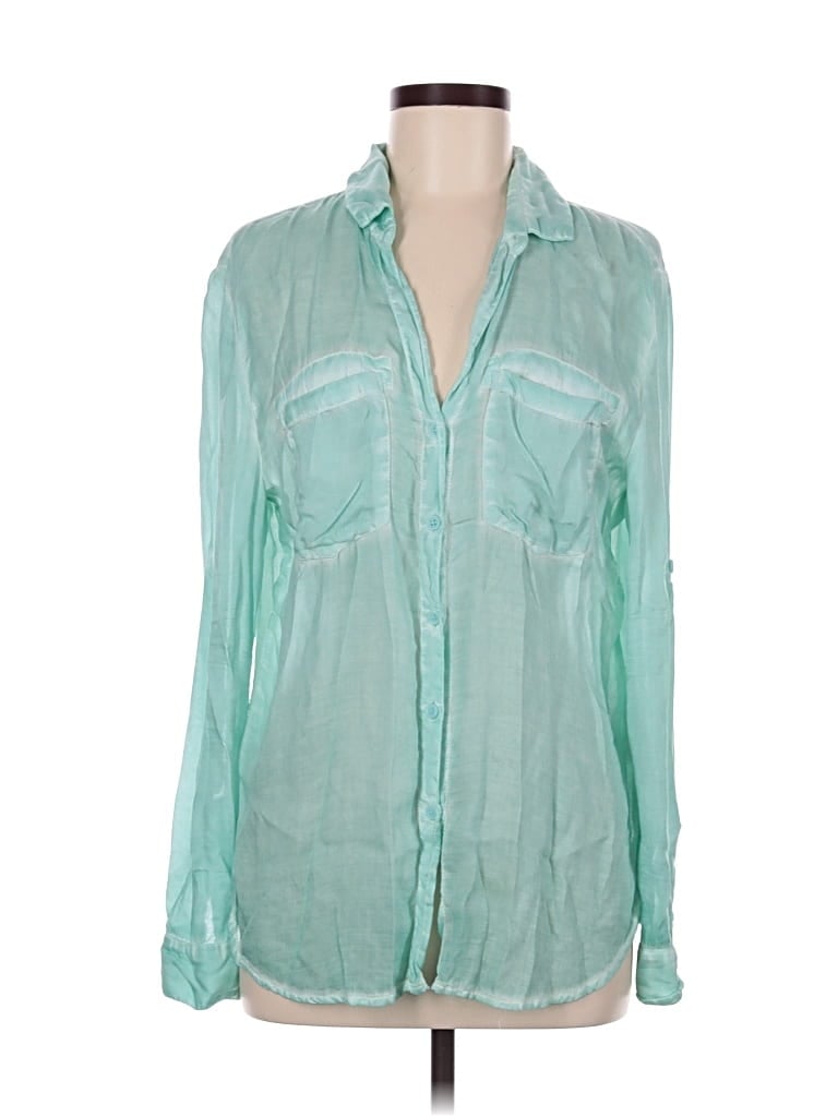 Pre-owned Assorted Brands Long Sleeve Blouse In Blue