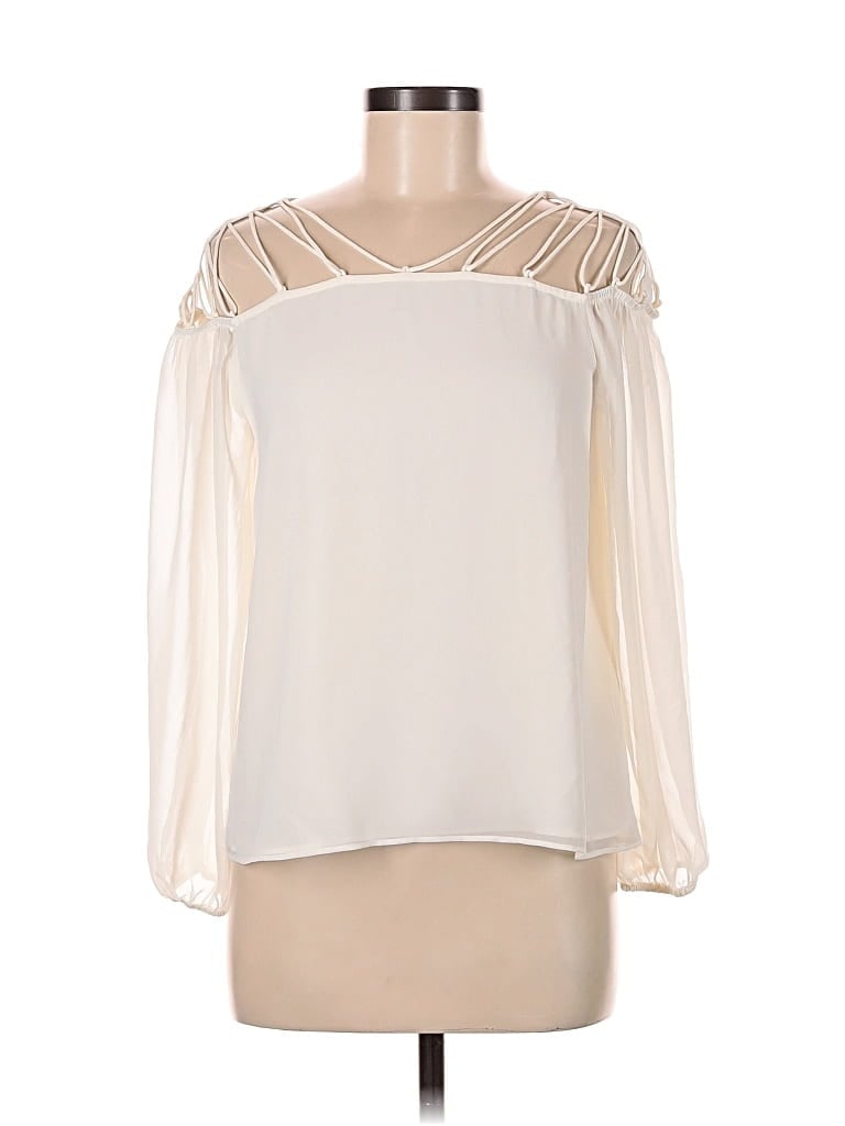 Pre-owned Express Long Sleeve Blouse In White