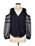 Karen Millen 100% Polyester Black 3/4 Sleeve Blouse Size 6 - photo 1