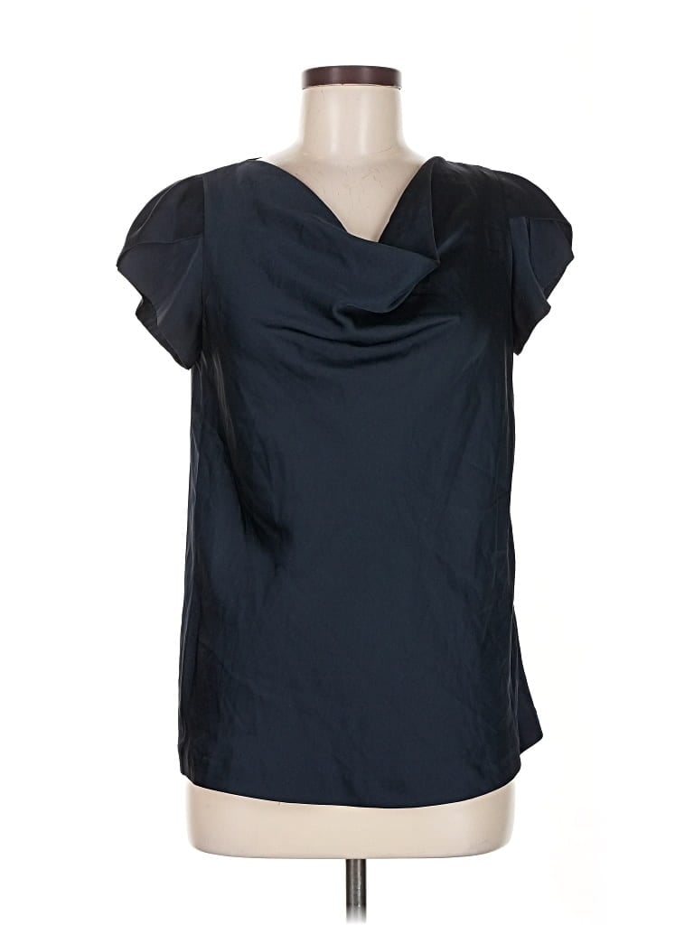 Pre-owned Ann Taylor Factory Short Sleeve Blouse In Black