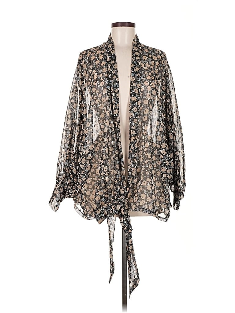 Pre-owned Pilcro Kimono In Brown