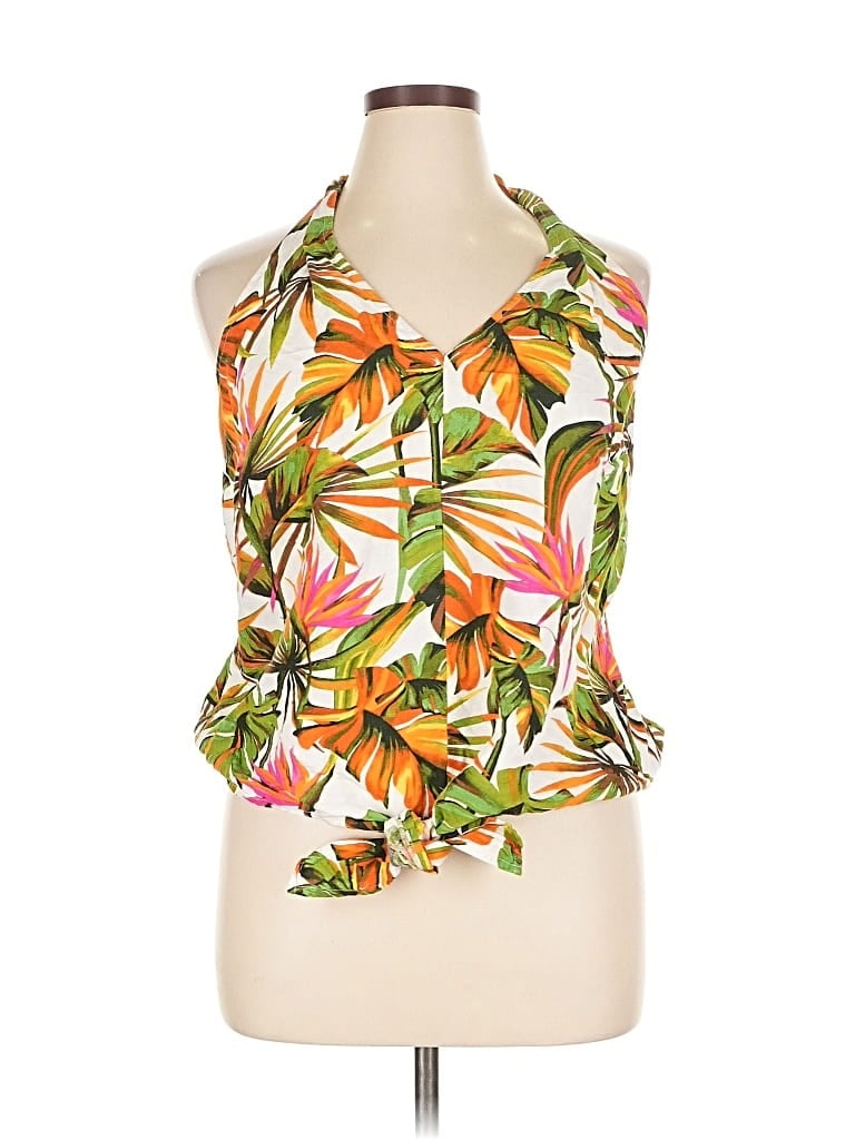 Pre-owned Inc International Concepts Sleeveless Blouse In Orange