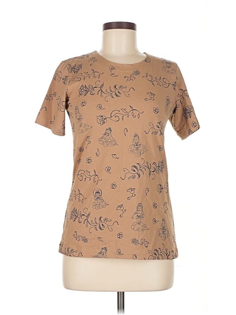 Pre-owned Unbranded Short Sleeve T-shirt In Brown