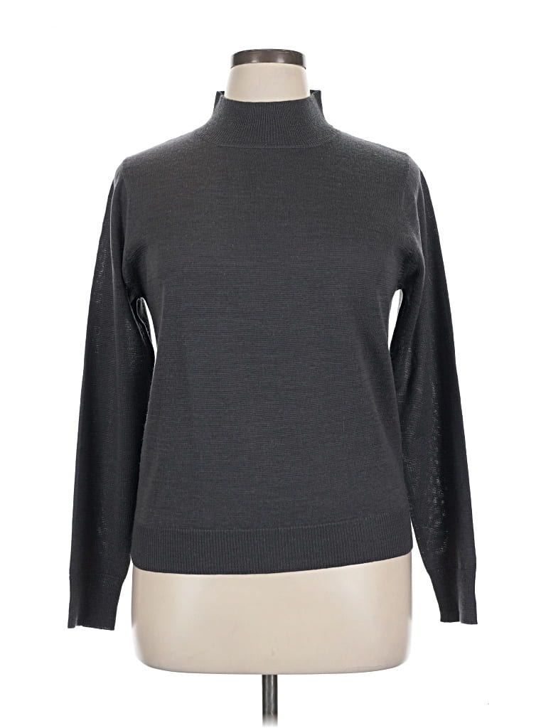 Pre-owned Harve Benard By Benard Holtzman Turtleneck Sweater In Gray