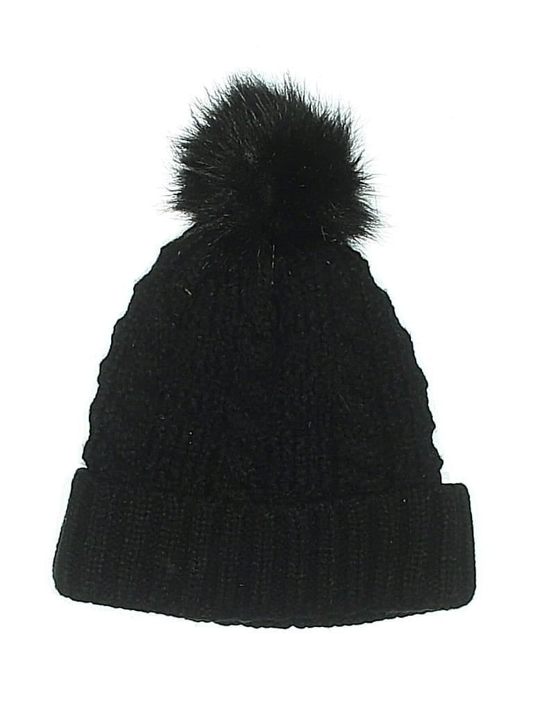 Pre-owned Adrienne Landau Beanie Hat In Black