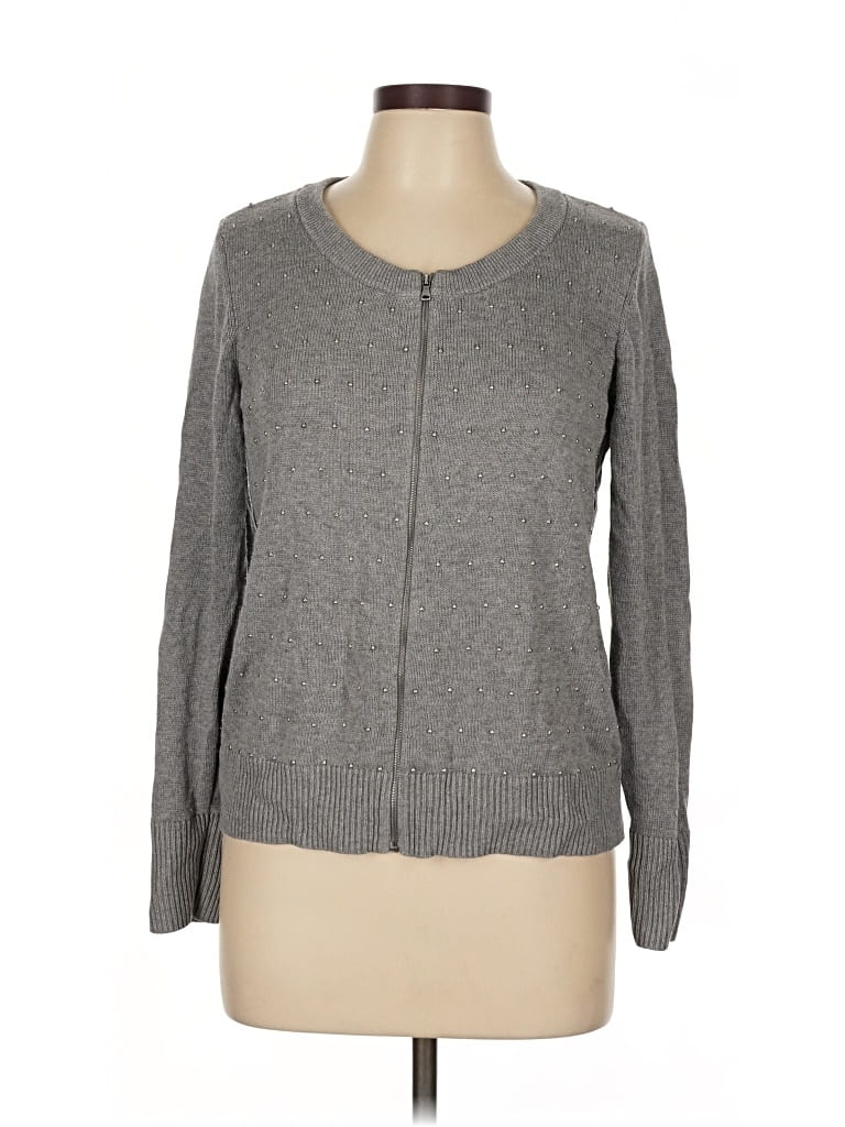Pre-owned Talbots Cardigan Sweater In Gray