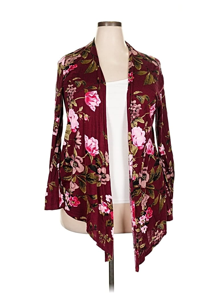 Pre-owned All Hours Cardigan Sweater In Burgundy