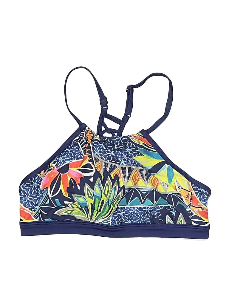 Pre-owned Title Nine Swimsuit Top Blue Print Pattern Swimwear