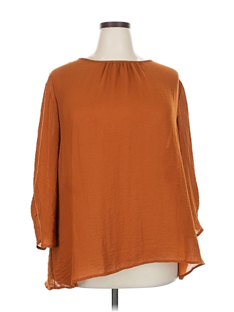 Pre-owned C Established 1946 3/4 Sleeve Blouse In Orange
