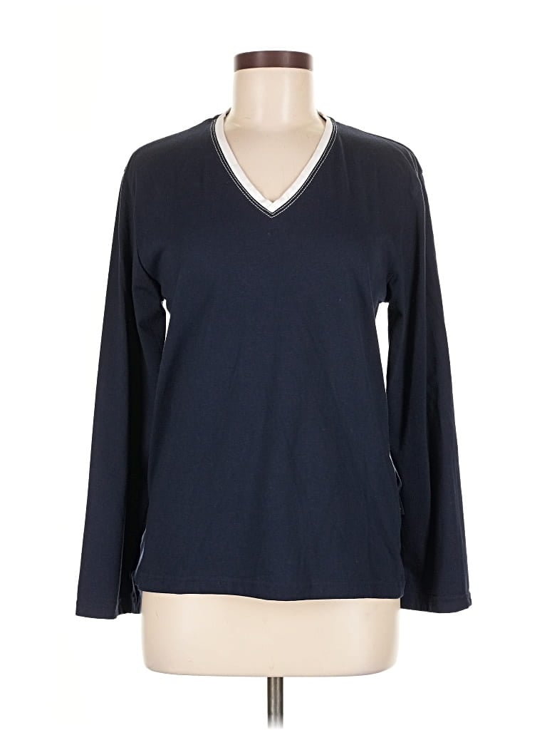 Pre-owned Van Laack 3/4 Sleeve T-shirt In Blue