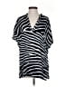H&M 100% Viscose Stripes Black Short Sleeve Blouse Size S - photo 1