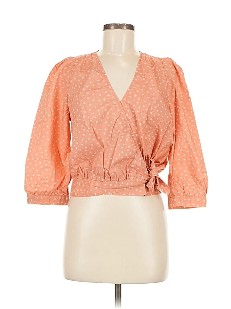 Pre-owned Madewell 3/4 Sleeve Blouse In Orange