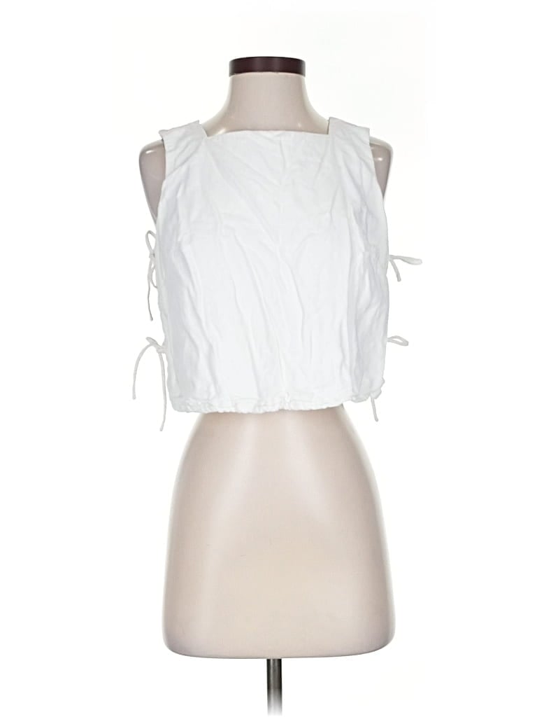 Pre-owned Abercrombie & Fitch Sleeveless Blouse In White