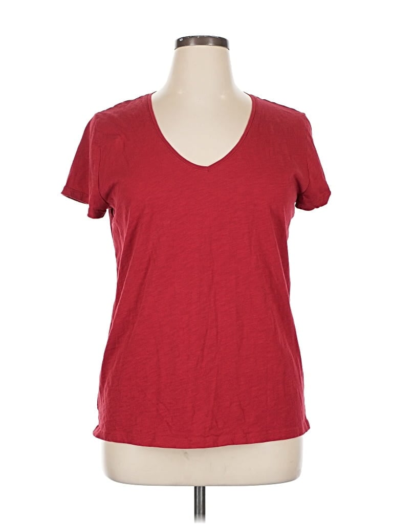 Pre-owned Ann Taylor Factory Short Sleeve T-shirt In Red