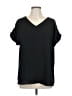 Versona 100% Polyester Black Short Sleeve Blouse Size L - photo 1
