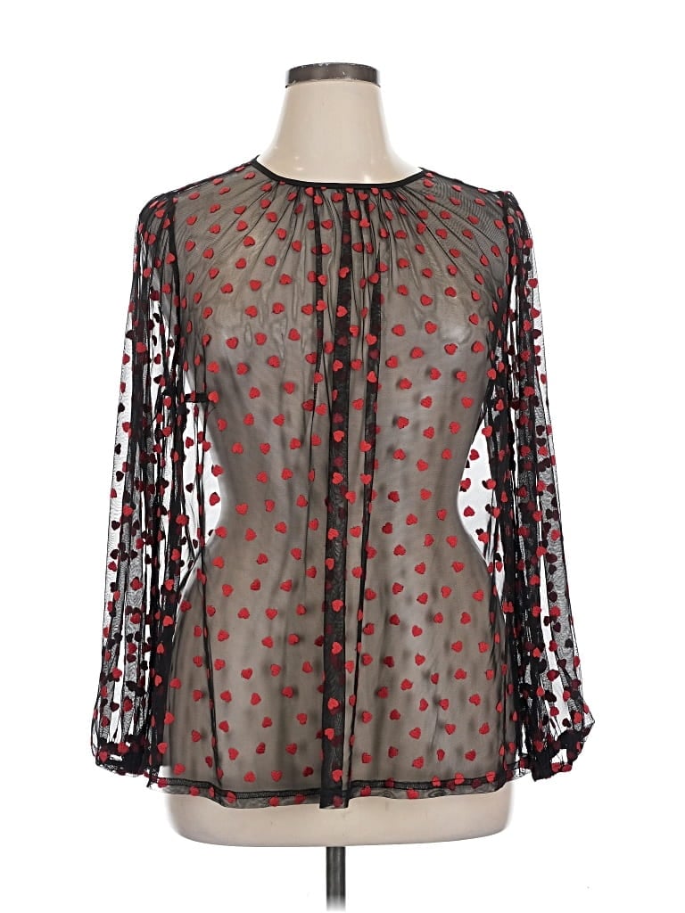 Pre-owned Modcloth Long Sleeve Blouse In Gray