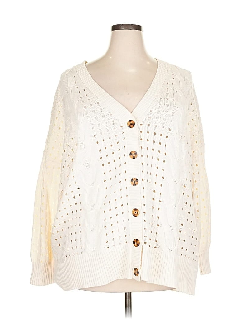 Pre-owned Torrid Cardigan Sweater In White