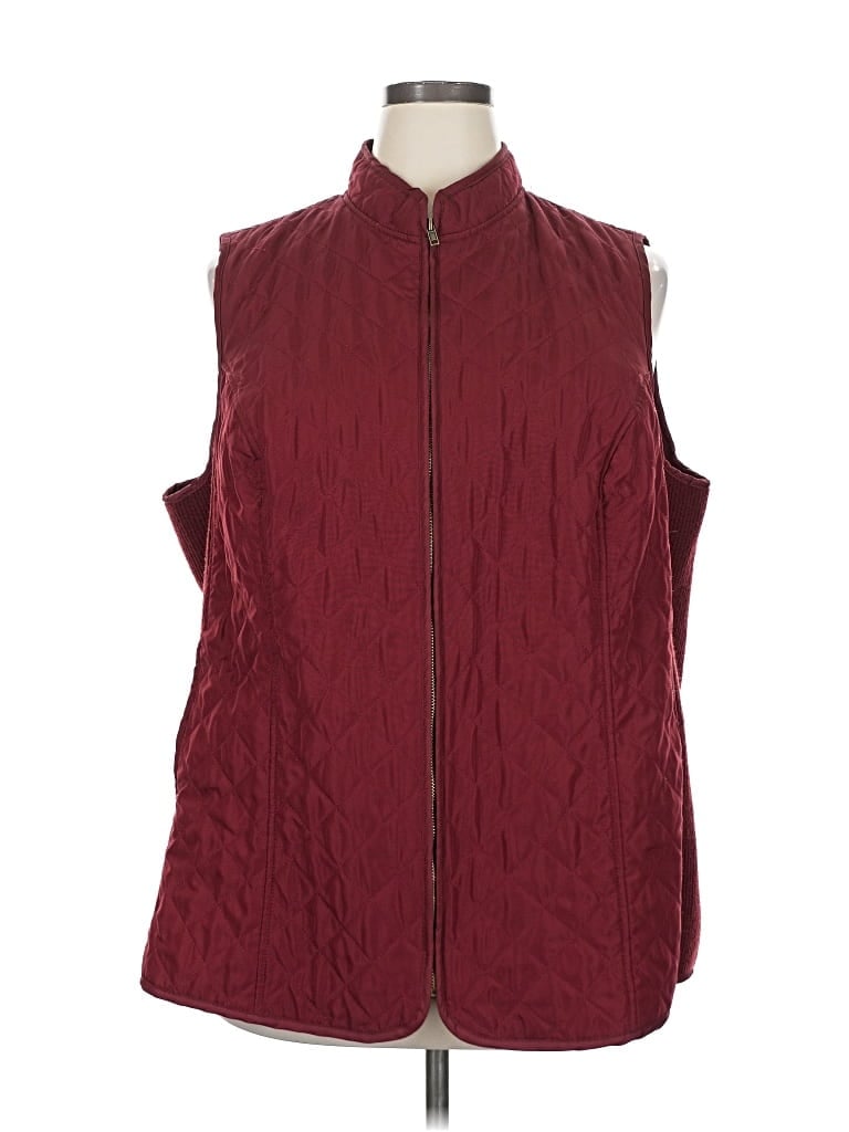 Pre-owned Woman Within Vest In Burgundy