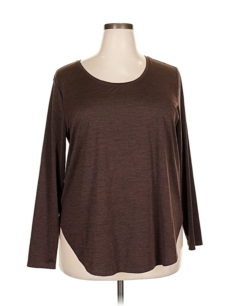 Pre-owned Gap Fit 3/4 Sleeve T-shirt In Brown