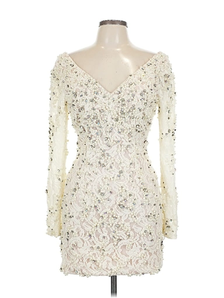 Pre-owned Jovani Cocktail Dress In White
