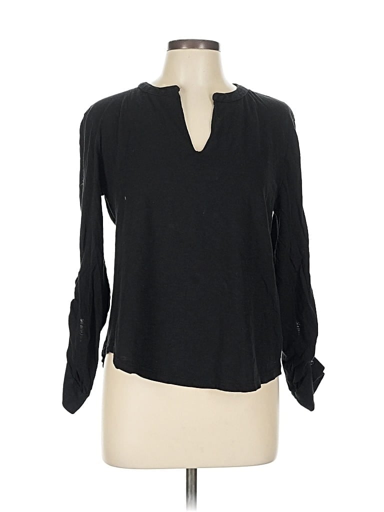 Pre-owned Ann Taylor Loft Long Sleeve T-shirt In Black