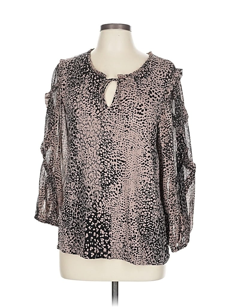 Pre-owned Maeve By Anthropologie 3/4 Sleeve Blouse In Brown