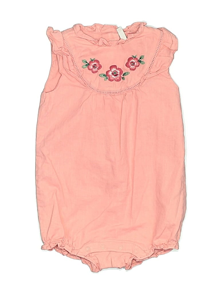 Pre-owned Janie And Jack Kids' Short Sleeve Onesie In Pink