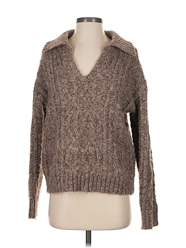 Pre-owned Evereve Pullover Sweater In Brown